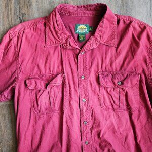 Red Vintage Cabela's Button Down Large